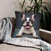 1Pc French Bulldog Print Throw Pillow Cover,Suitable For Sofa,Bedroom,Living Room,A Heartwarming Gift For Dog Lovers