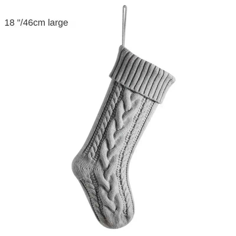 

1PC Christmas Stockings Cable Knit Stocking Christmas Gifts Holiday Stocking Xmas Decoration Candy Christmas Socks Length 46cm Length 46cm