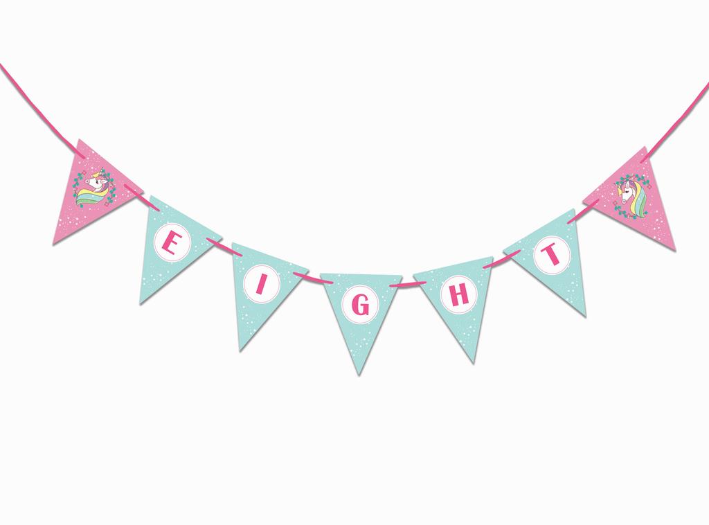 Inkdotpot Birthday Party Decorations Happy Birthday Party Garland Baby Girls Unicorn Pennant Banner