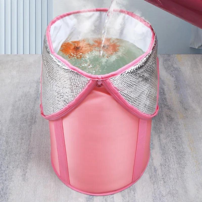 Foldable Insulated Portable Foot Bath Tub - Collapsible Foot Soaking Bucket for Home Spa Foot Care