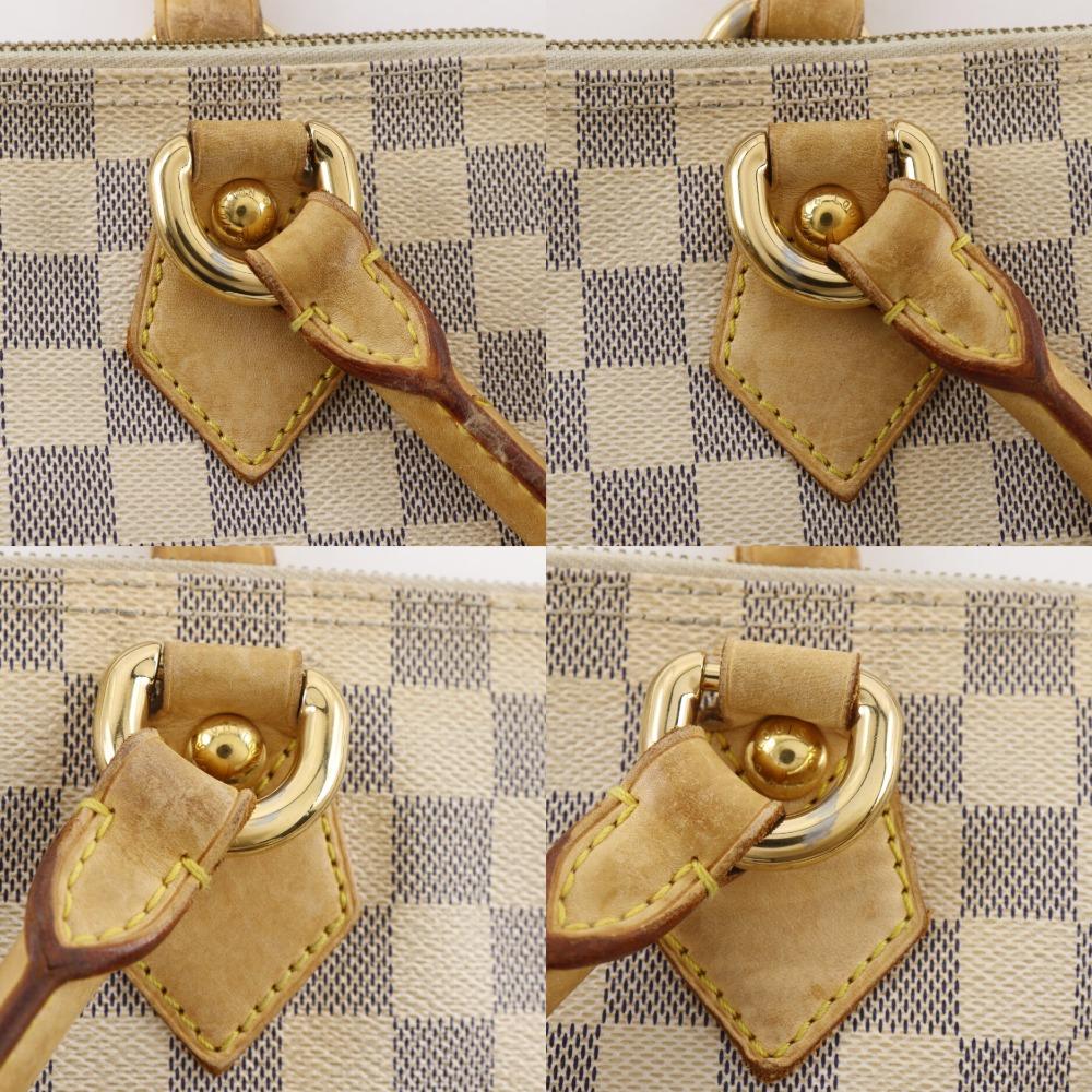 LOUIS VUITTON Saleya PM Handbag N51186 White Damier Azur Canvas Women Used