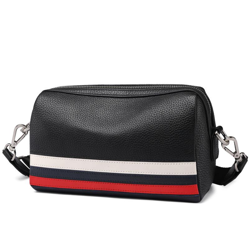 Shoulder Bag Men's Crossbody Bag Head Layer Cowhide Business Casual Fashion Color Contrast Genuine Leather Large Capacity Men's Bag