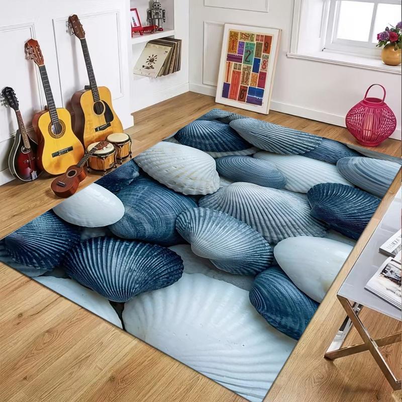 

Nordic Style Shell Conch Floor Mat Blue Dreamy Realistic Bedroom Doormat Living Room Kitchen Entrance Decoration Rug 40X60cm