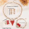 Women’s Rhinestone Red Eye Jewelry Set: Necklace, Earrings, Ring, Bracelet
