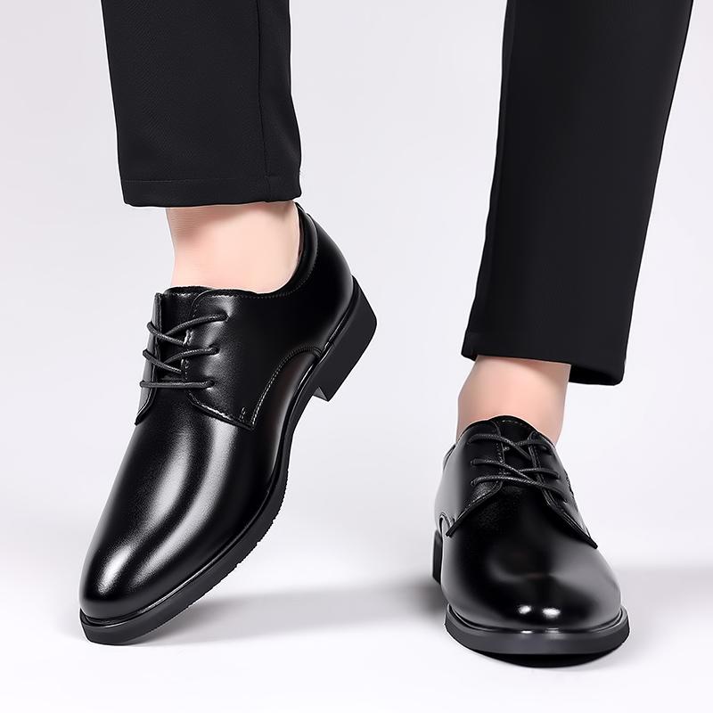 Fashion New Leather Men Oxfords Shoes All-match Lace Up Italian Mens Casual Shoes Versatile Formal Dress Footwear Business Derby Shoes