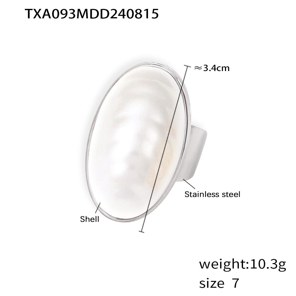 

Овальная подвеска-ракушка, ожерелье, открытое кольцо, серьги-пусеты для женщин, позолоченные 18к, из нержавеющей стали, цепочки, ожерелья, кольца, наборы серег