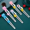{MX} Cute Cartoon Animal Head Chopsticks For Children Eating Training with Finger Guide Food Grade Plastic Baby Learn Chopsticks