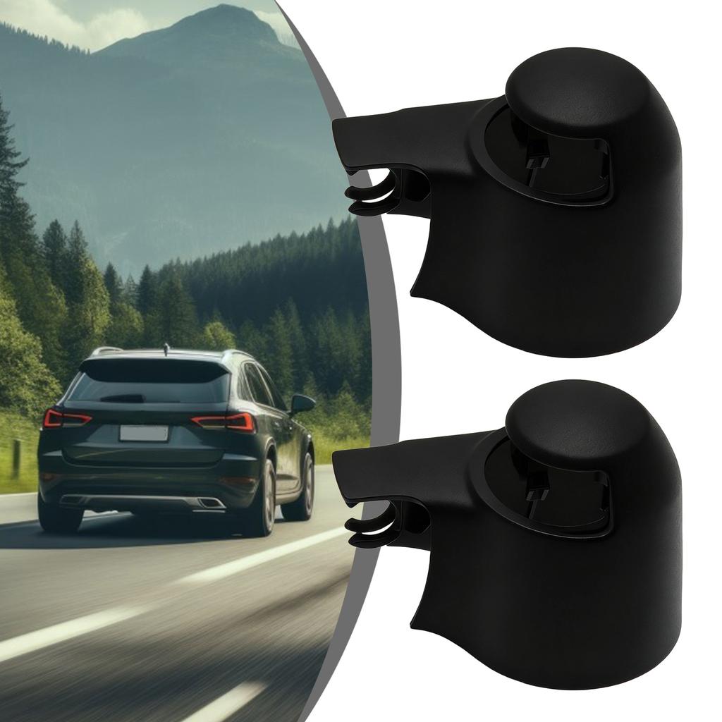 Pack of 2 Replacement Nut Covers Guards Cap for Rear Wiper Arms Plastic Material User Friendly Installation 6Q6955435D