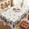 Christmas Snowman Reindeer Waterproof Tablecloth Party Table Decor Farmhouse Kitchen Dining Tablecloth Christmas Decorations