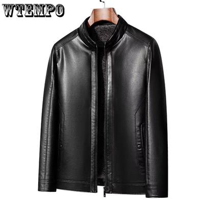 Herbst und Winter Pelz As One Herren Lederjacke gepolstert und verdickt Motorrad Lederjacke Pelzmantel männlich