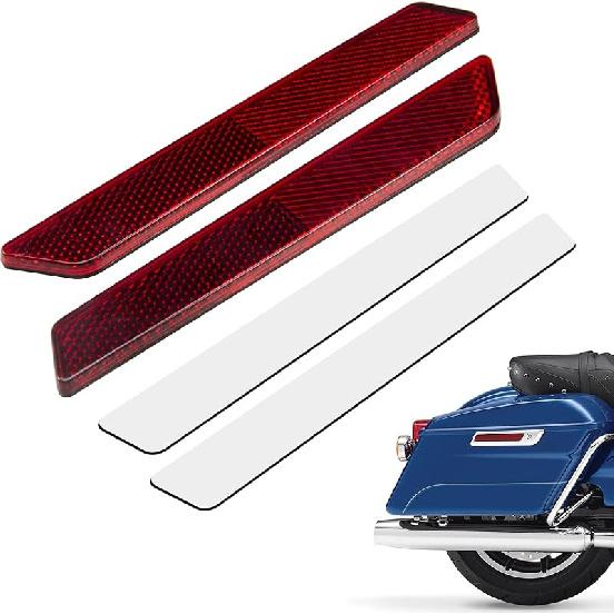 Amazicha Black Reflectors Hard Saddle Bag Latch Cover Reflectors Compatible for Harley Touring Street Glide Electra Glide Road Glide Road King