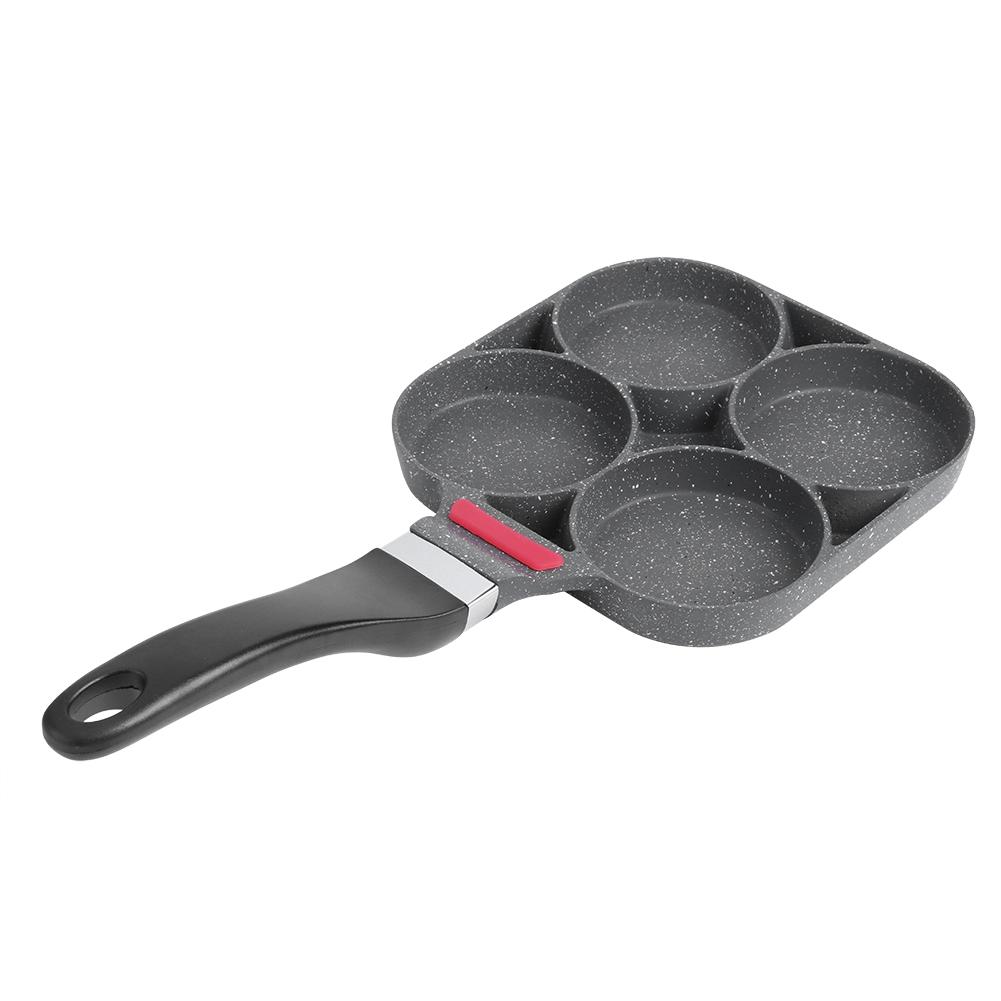Kitchen Breakfast Pancake Cooking Pan Aluminum Frying Pan Mold for Egg Hamburger with Handle(Open