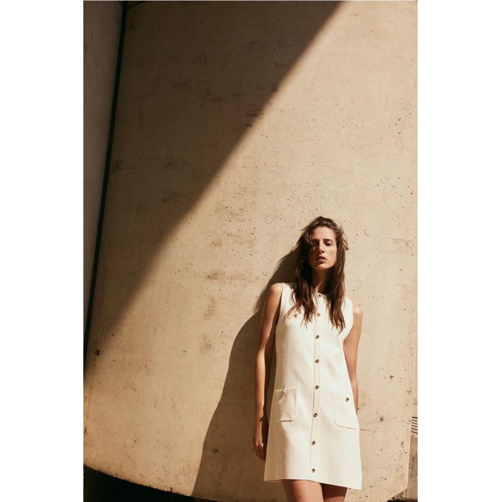 

H M knitted dress white
