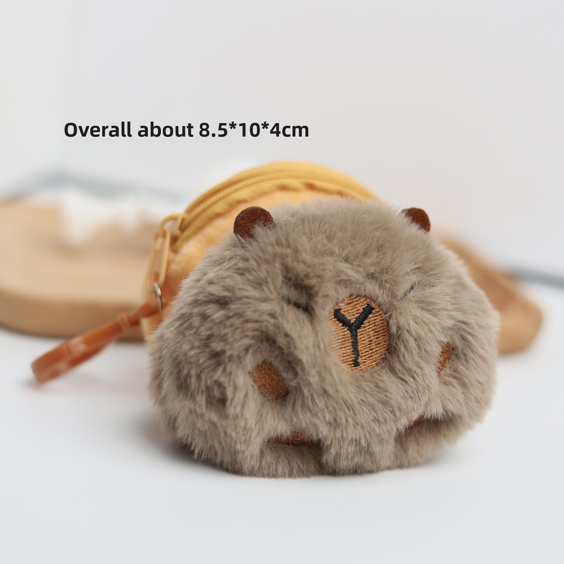 

Новый креативный аниме-кошелек Capybara Plush для монет, модный кавайный мини-кошелек для монет, круглый мультяшный кулон с сумками 1PCS