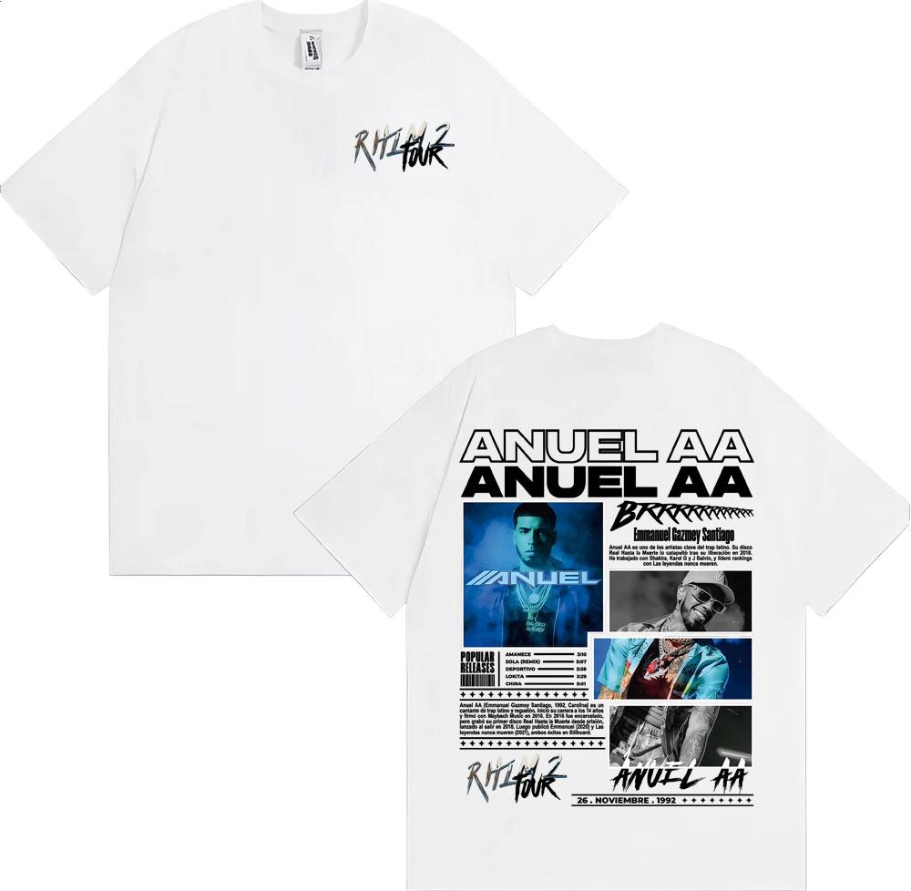 2025 Summer Rapper Anuell AA Rhlm 2 Album Tour Tshirt Mens Fashion Hiphop High Street Tshirt Cotton Oneck Short Sleeve