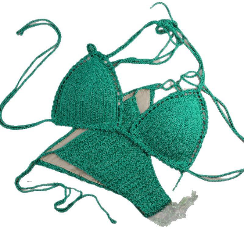 Handmade Crochet Cotton Push-up Bikini Set