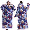 Autumn and winter sports and leisure warm TV blanket senior women's plush comfortable soft bathrobe warm fluffy robe