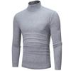 Youth Mens Turtleneck Long Sleeve T-Shirt Solid Color Slim Fit Thin Casual Fashion Basic Top