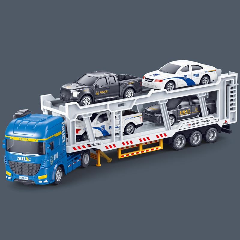 

Детская игрушка Удлиненный двухосный прицеп-транспортер, Игрушечный грузовик One Size синий