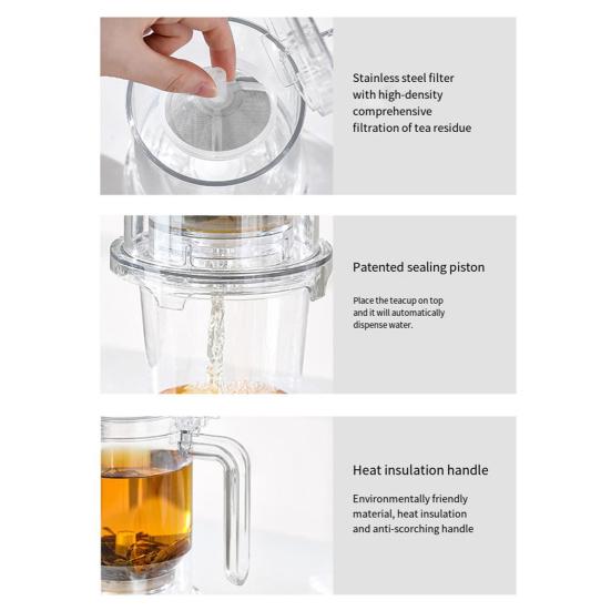Tea Infuser Mug with Lid Detachable Filter Teapot for No-Bitter Brewing Large Capacity Leak-Proof Tumbler for Loose Leaf Tea