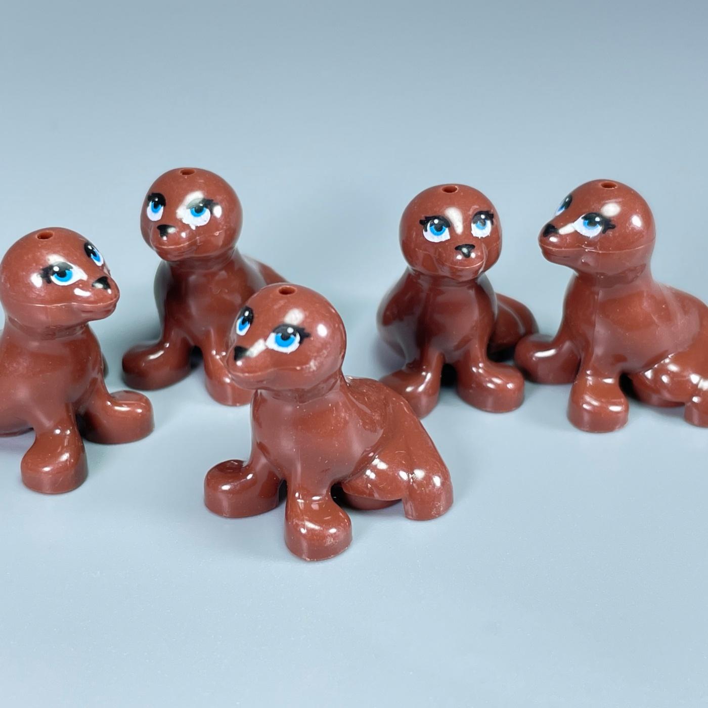 MOC Steine Seelöwe Robbe Delfin Schildkröte Clownfisch 15679pb01 16765pb01 Tiere Mantarochen Pädagogische Bausteine Kinderspielzeug