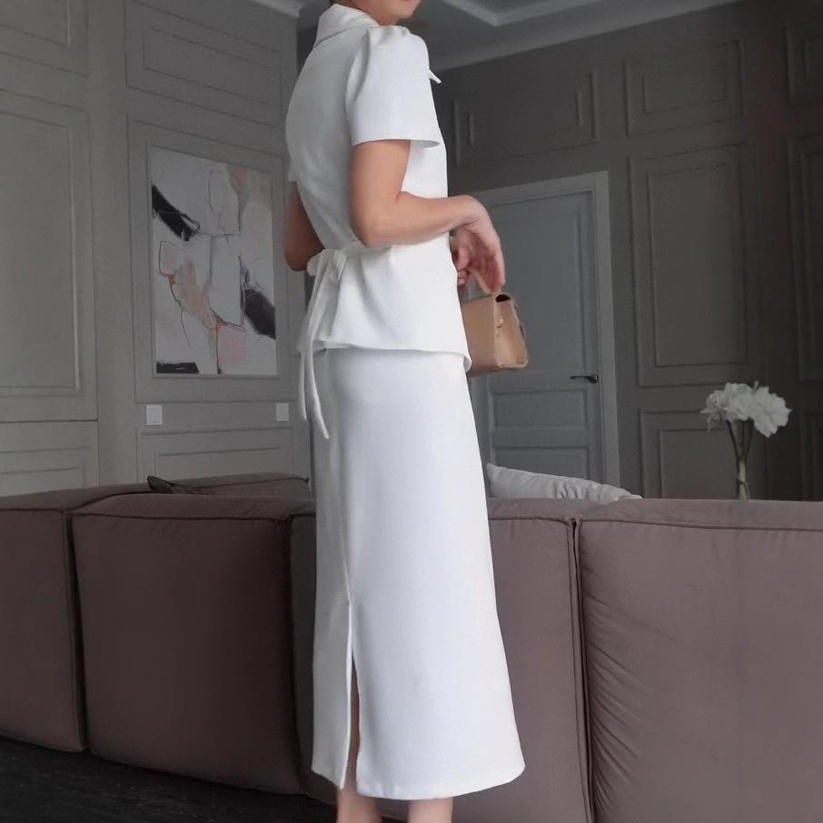 2025 European & American Autumn Cardigan Dress: Chic Waist-Cinching Fairy Skirt for Women