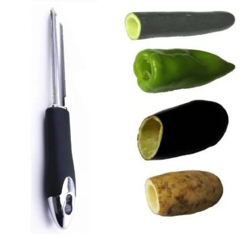 Chili Core Extractor Home Portable Stainless Steel Zucchini Courgette Cucumber Corers Special Kitchen Gadgets with Serrated Edge