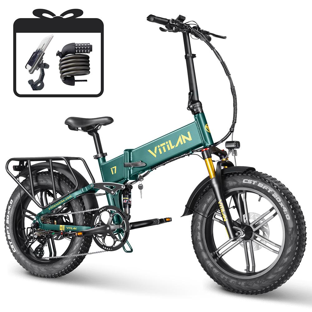 Electric Bicycle Vitilan 20" 750W Motor City Ebike 48V 20AH Max Range 7 Speed Load 150Kg Hydraulic Brakes I7 Pro