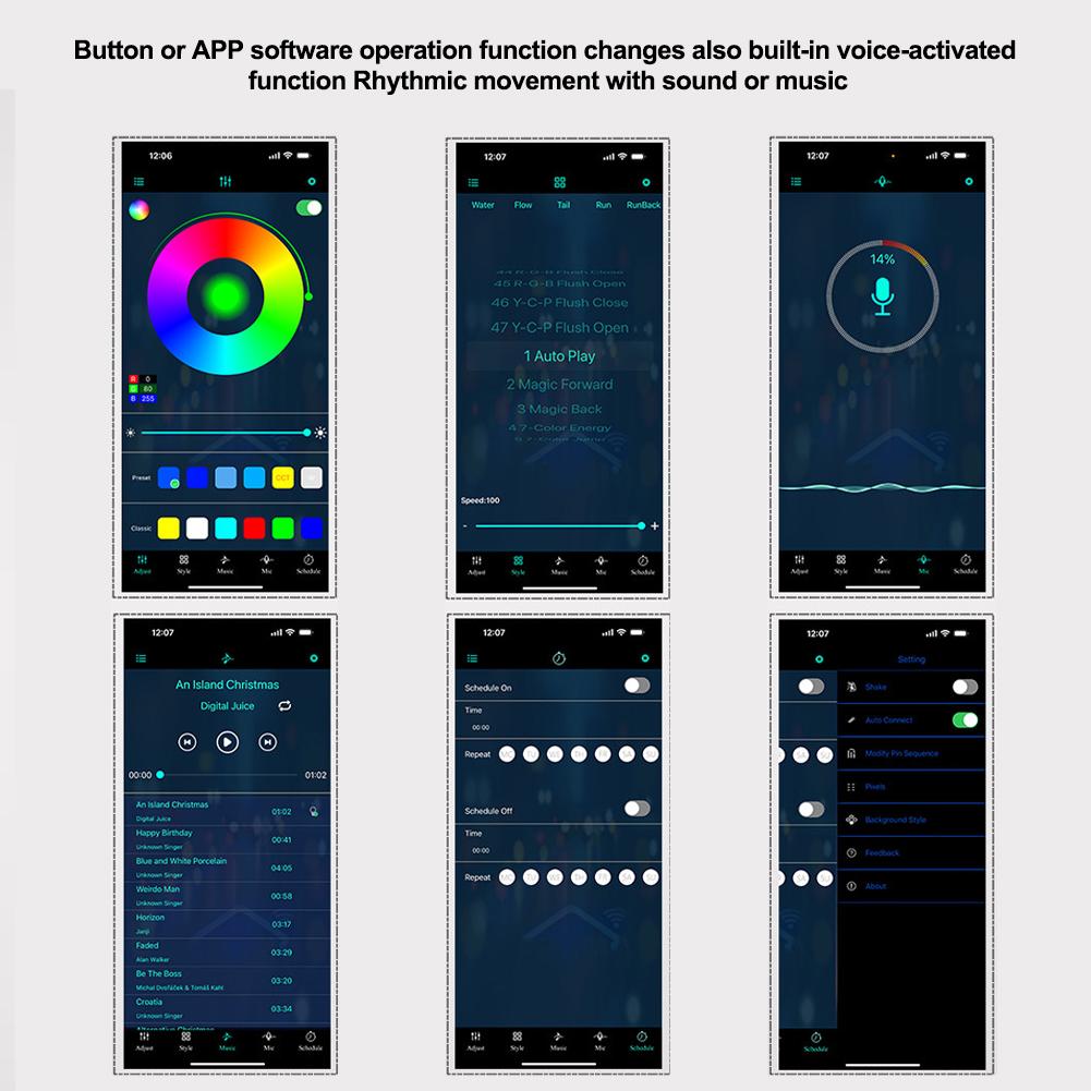 2m/3m RGB LED Car Interior Optic Atmosphere Light Strip APP Control Ambient Neon Invisible Light USB Ambient LED Light Strip