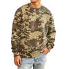 Men's Camouflage Printed Long Sleeve Shirt, Relaxed Fit Neck Casual Top