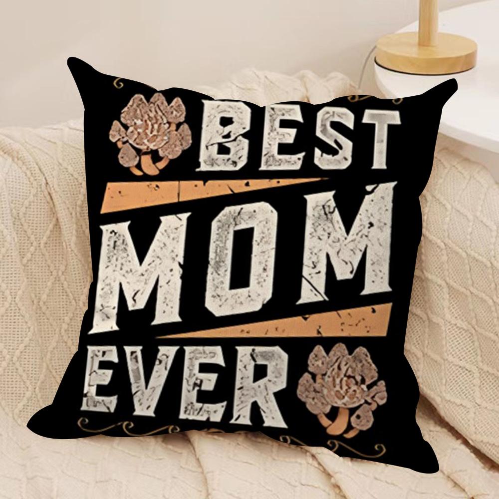 Best Mom Ever Cushion Cover Soft Plush Fabric DoubleSided Printed Cushion Covers for All Seasons Modern Home Decor