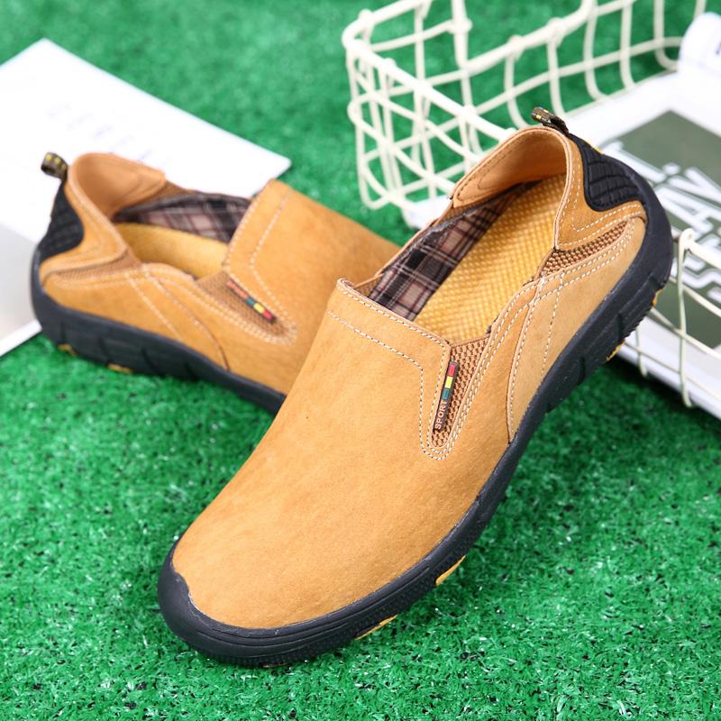 Scarpe da trekking da uomo in vera pelle, scarpe casual da trekking all'aperto