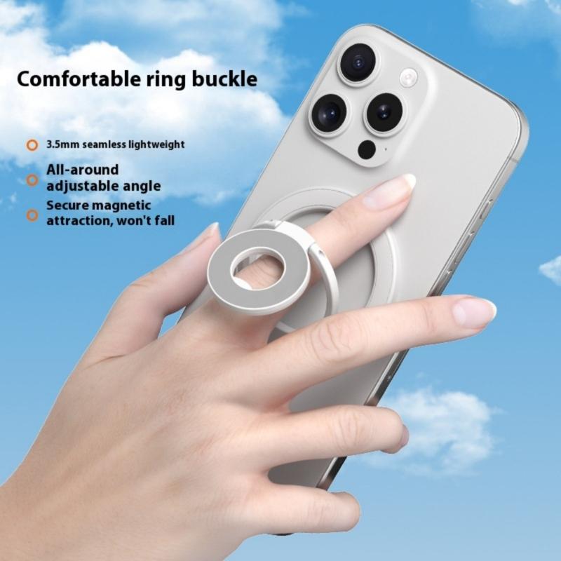 Skládací držák na telefon s dvojitým kruhem, magnetickým připevněním a 360° rotací pro správný pozorovací úhel