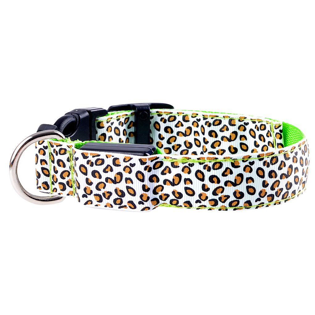 

LED Dog Pet Collar Flashing Luminous Adjustable Safety Light Up Nylon Tag l