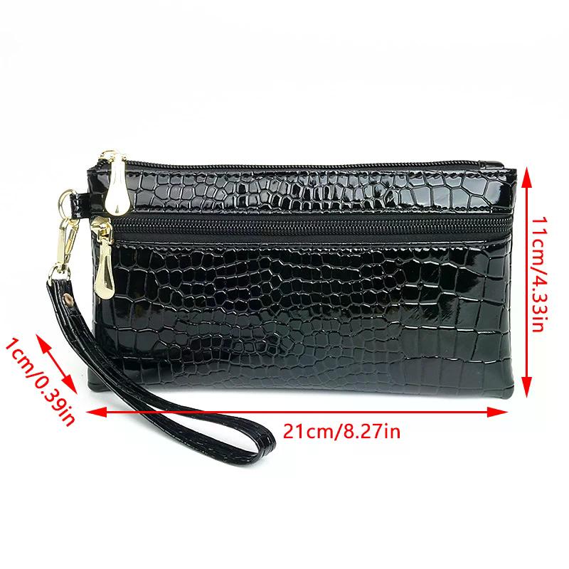 Women Solid Wallet Coin Purse New Fashion Small Wrist Bag High-quality Coin Wallet Zipper Closure Handbag