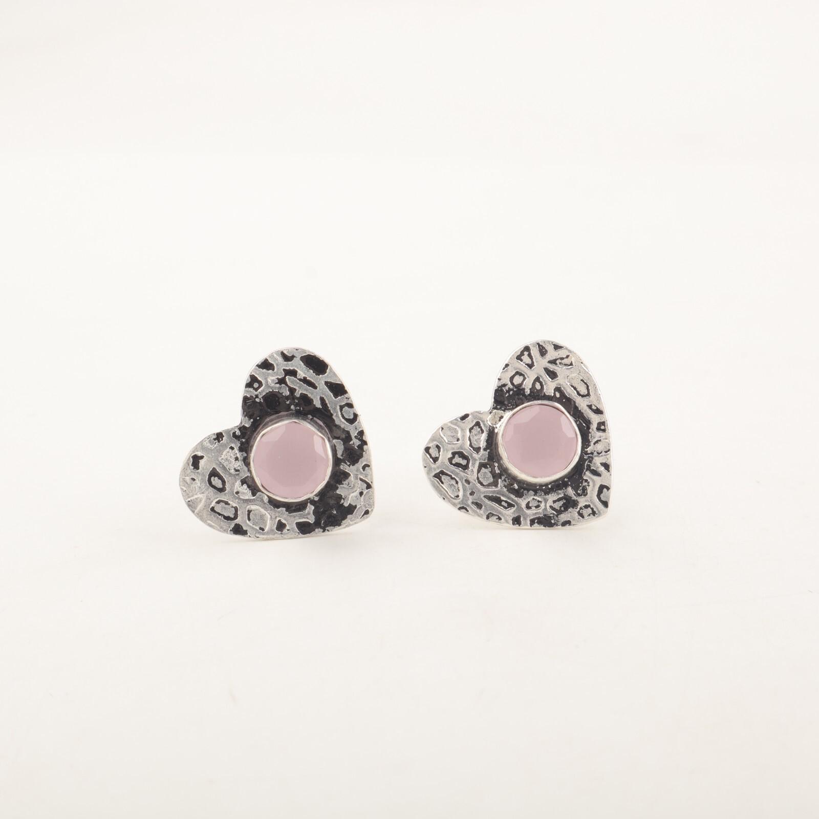 

Rose Chalcedony Gemstone 925 Sterling Silver Jewelry Stud Earrings0.6 For Women EE-143-2