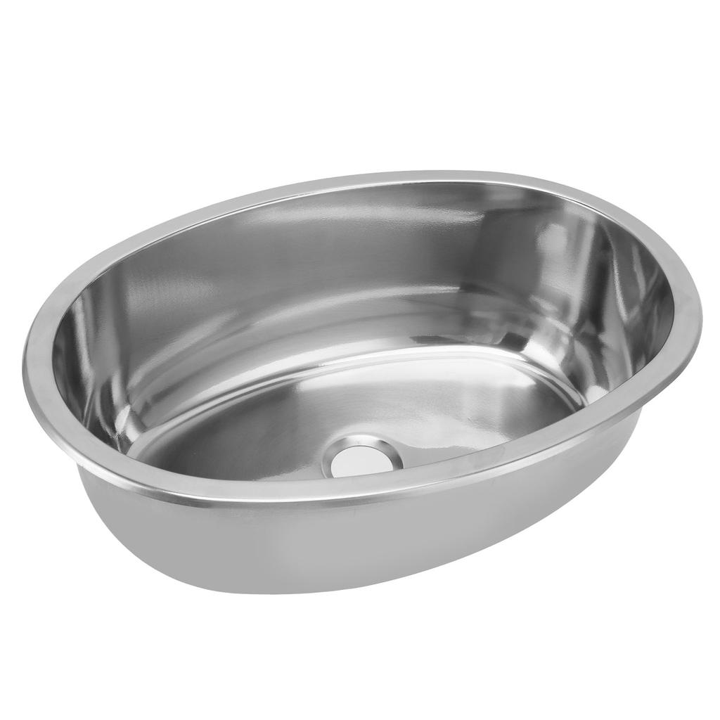 393x273mm Marine Boat Oval Sink with 40mm Drain Hole Stainless Steel Brushed for RV Yacht Motorhome