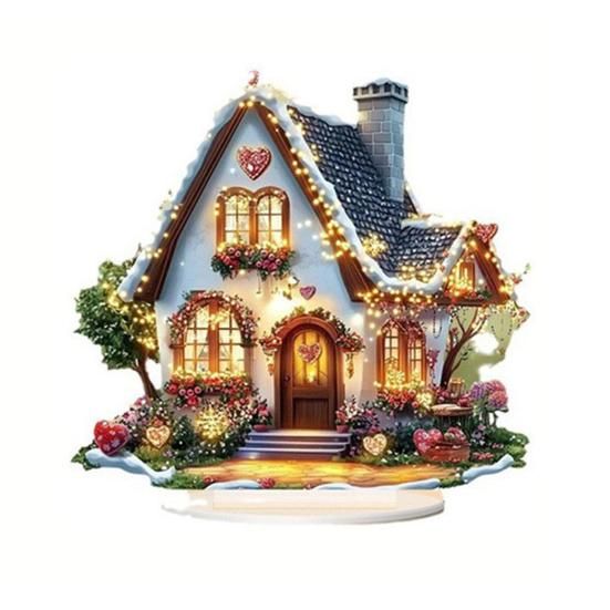 

День святого Валентина Домашняя настольная табличка 2D Табличка-украшение в форме дома Фермерский дом Свадебная вечеринка Дом Гостиная Спальня Настольное украшение D