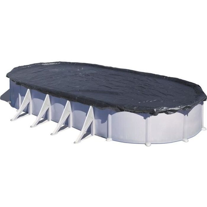 Gre Winter Cover for Oval Above-ground Tubular Pool 6.1 X 3.75 M - 180g/m² - Protection Against Leaves and Debris