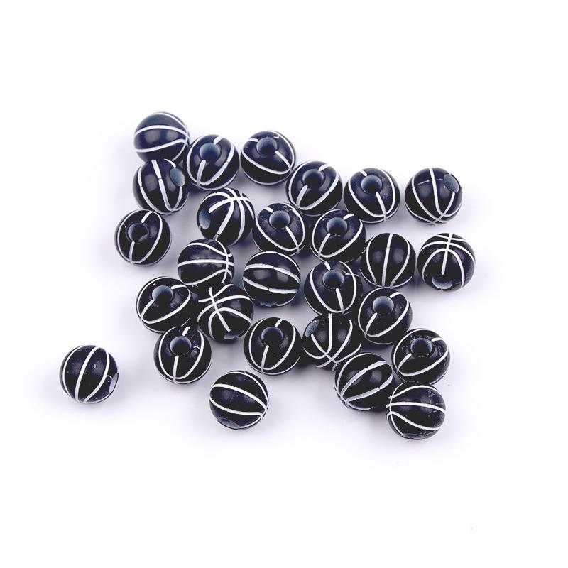 50 Pcs/bag Rugby, Basketball, Volleyball Acrylic Beads for Early Education & Handmade Crafts