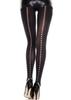 Opaque Black Nylon Tights With Openwork Line Small Holes Mh7220 Ablk