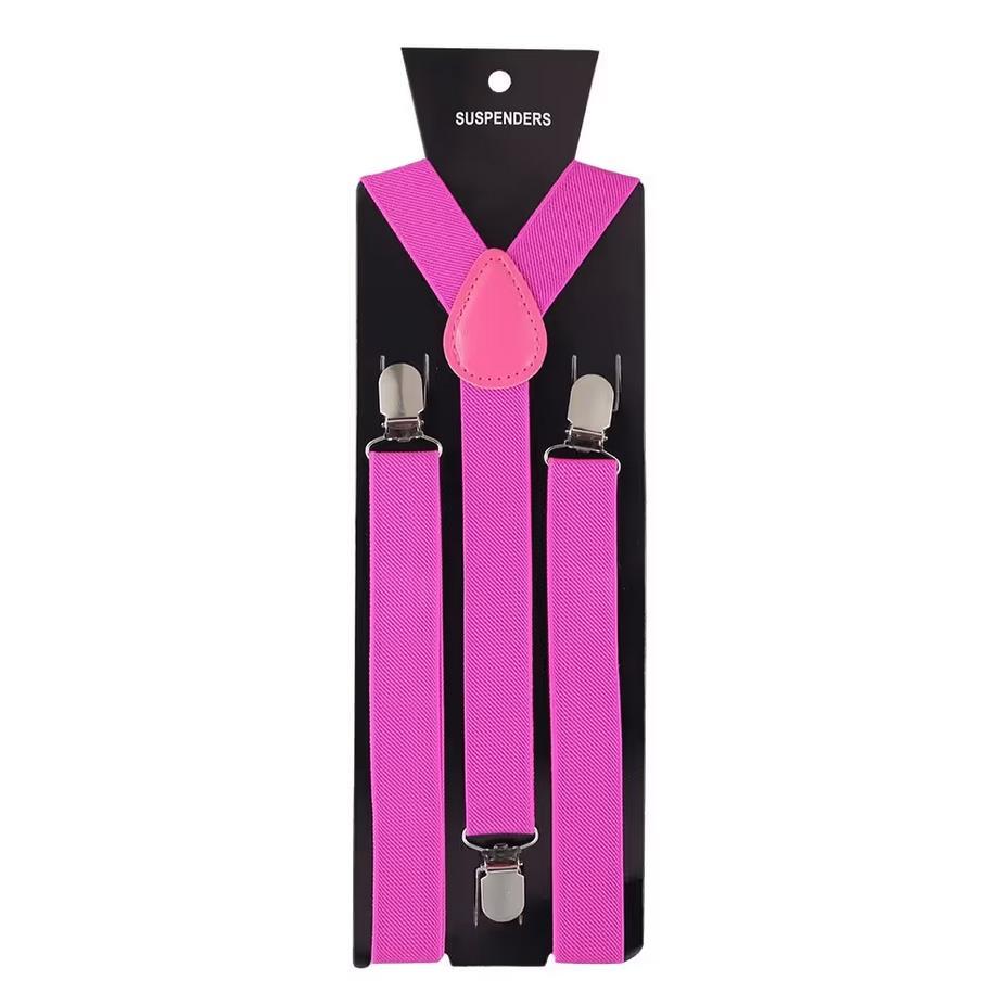 Unisex Y Back Suspenders 3 Clips Adjustable Elastic Braces
