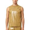 S-3XL Men Vinyl Waterproof Reusable Tank Top Round Neck Sleeveless Press Buttons At Shoulder and Sides for Gymnastics Workout Exercise