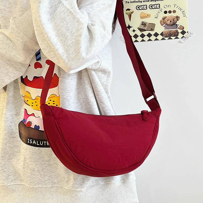 Women Casual Mini Nylon Dumpling Crossbody Shoulder Underarm Chest Bag