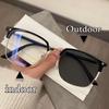 Pochromic Anti Radiation Blue Light Eyeglasses Square Metal Frame Computer Glasses for Women Men Replaceable Lens