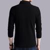 Men's Korean Style Cotton Long Sleeve Polo Shirt - Solid Color, Casual Base Layer