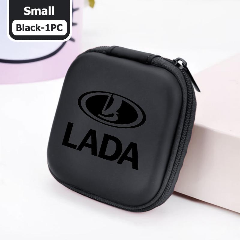 Mini Earphone Case Portable Mini Zipper Headphone Bag Storage Box Accessories For Lada Xray Granta Priora Sedan Sport Kalina