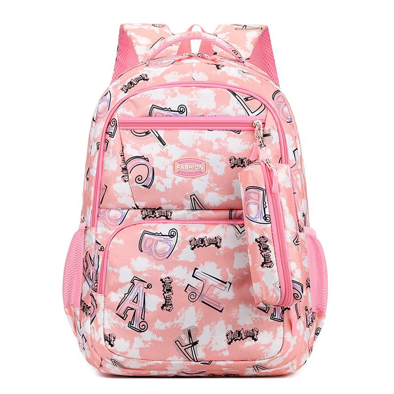 Child Patterned Alphabet Schoolbag Anti Splashing Water Wear Backpack Resistant