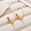 Niche Golden Wheat Hoop Earrings - Minimalist Delicate Earring for Women