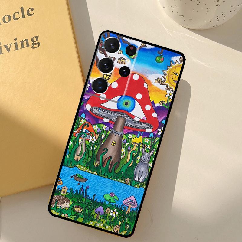 Trippy Psychedelic Mushrooms Phone Case For Samsung Galaxy S25 S20 S21 S22 S23 S24 Ultra S9 S10 Plus S24 FE Cover Shell